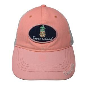 Tybee Island Georgia Trucker Hat Pink One Size Adjustable Mesh Back Lucky 7 USA